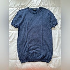 Collars & Co Luxe Linen Dress T-Shirt Blue size Small S